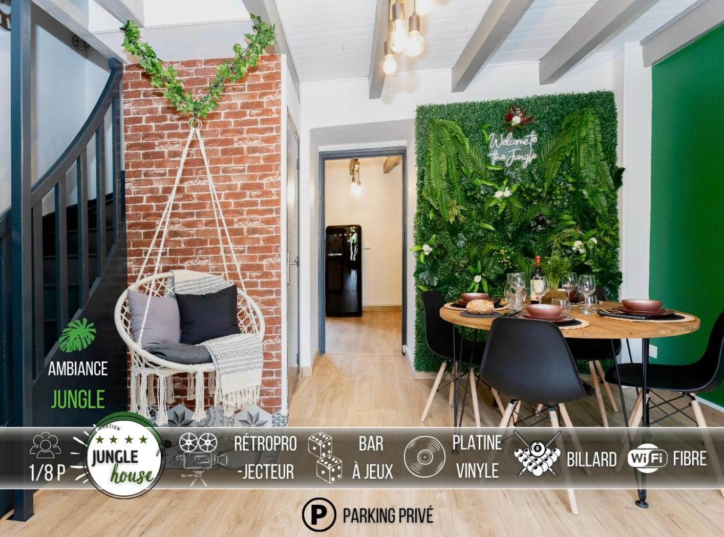 Maison "Jungle House" 90 M2 Billard, Retroprojecteur, Bar A Jeux , Vinyle, Wifi Fibre, Ideal Pro & Famille A Монбризон Екстериор снимка